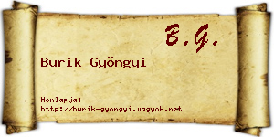 Burik Gyöngyi névjegykártya